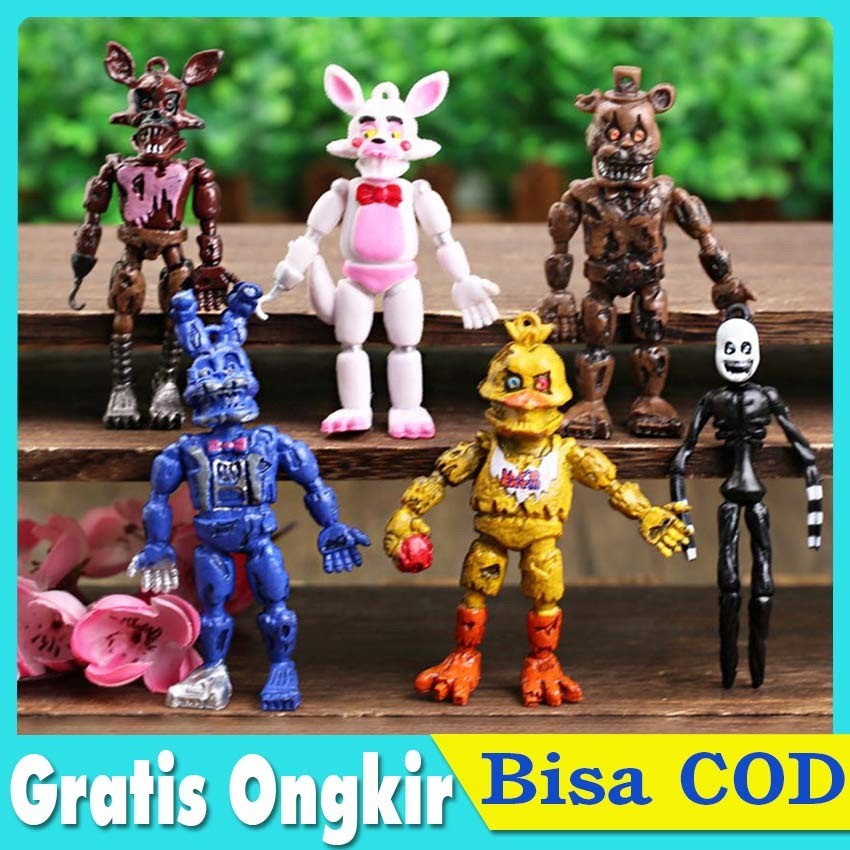 Action Figure Set FIVE NIGHTS AT FREDDY - Miniatur Pajangan Mainan Topper Kue Game FNAF Freddy's Fre