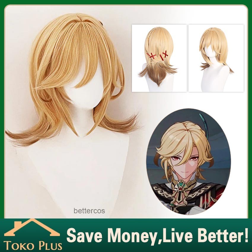 Wig Kaveh Cosplay Genshin Impact Rambut Kaveh Dewasa/Anak-Anak Dapat Menggunakannya
