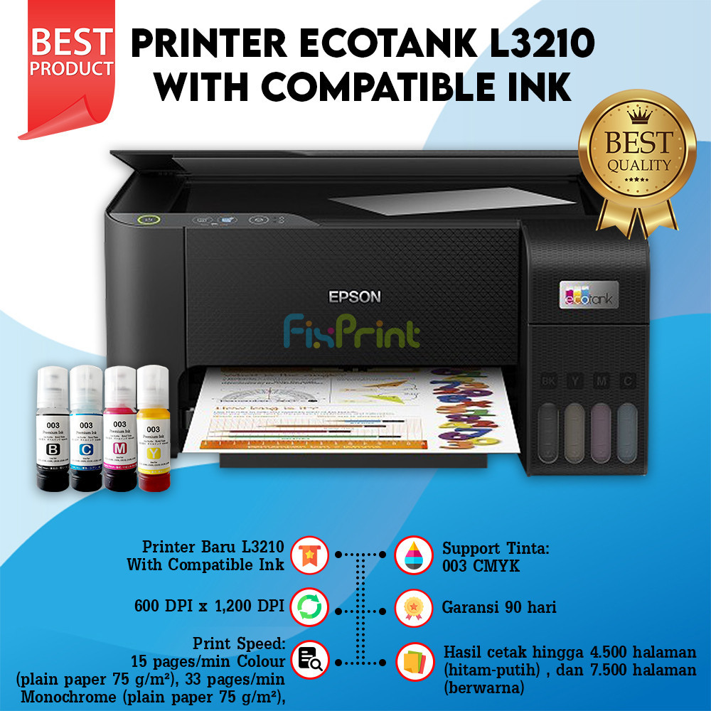 Printer Epson Ink Tank EcoTank L3210 All-in-one Pengganti Epson L360 Pengganti Epson L3110