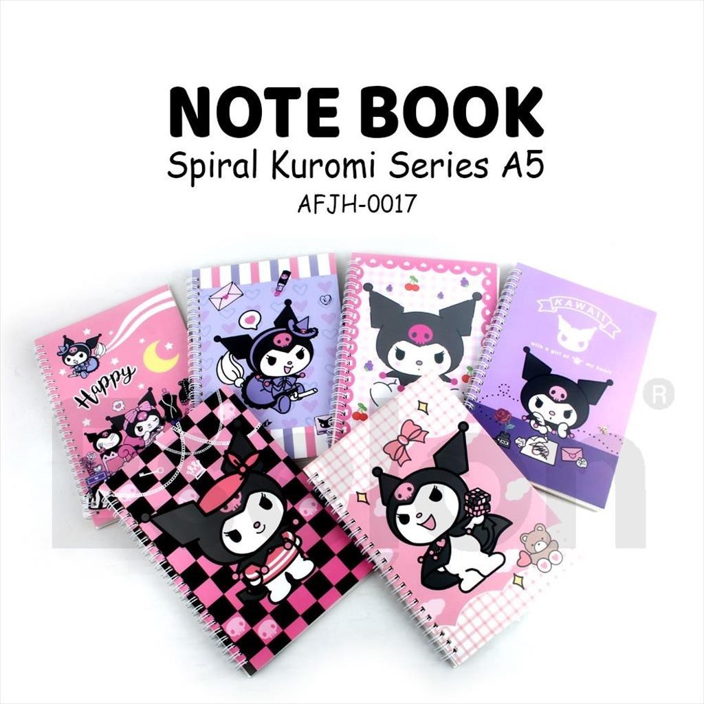 

[MaxMart] Diary Spiral A5 KUROMI Series 58 lembar AFJH-0016-0017 / Notebook A5 KUROMI