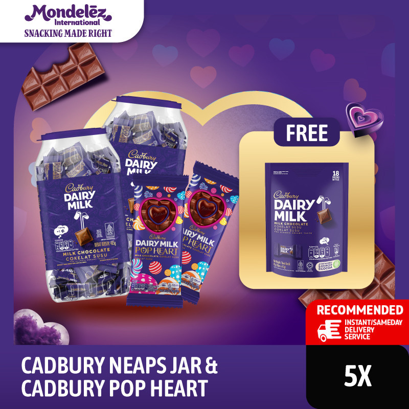 

[Valentine Bundles] Cadbury Neaps Jar x 2 + Cadbury Pop Heart x 2 + Free Cadbury Sharebag