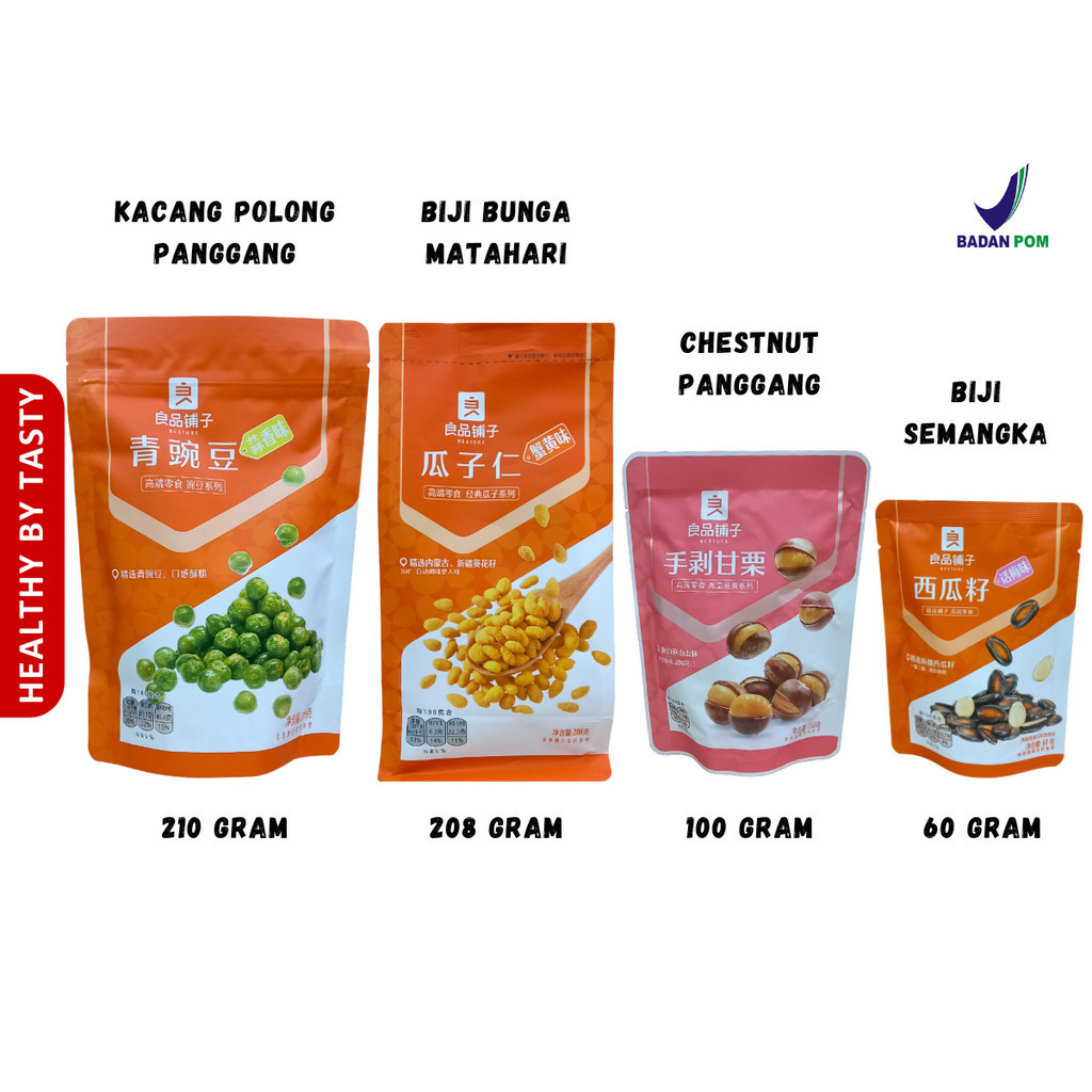 

Bestore Snack Kacang Green Peas Chestnut Kuaci Biji Matahari BPOM
