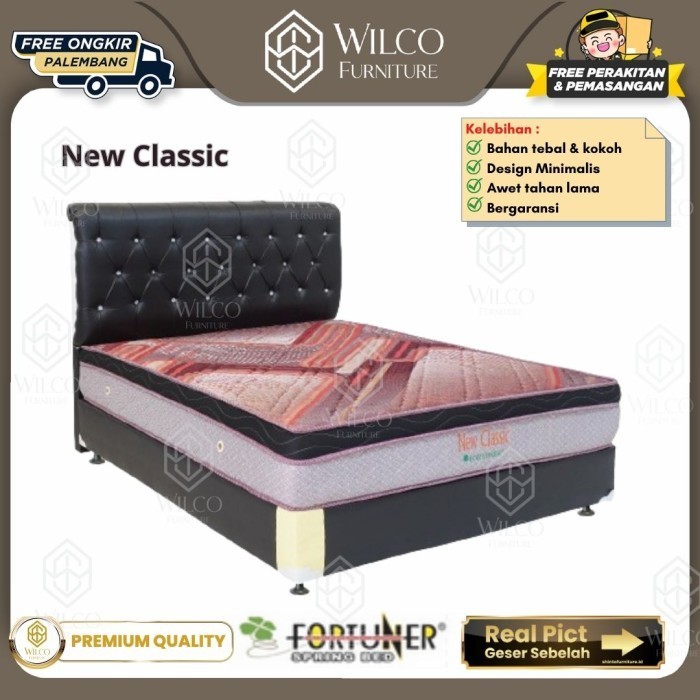 Kasur Springbed Fortuner New Classic Merah / Matras Plushtop Empuk - Matras Aja, 90x200 CM