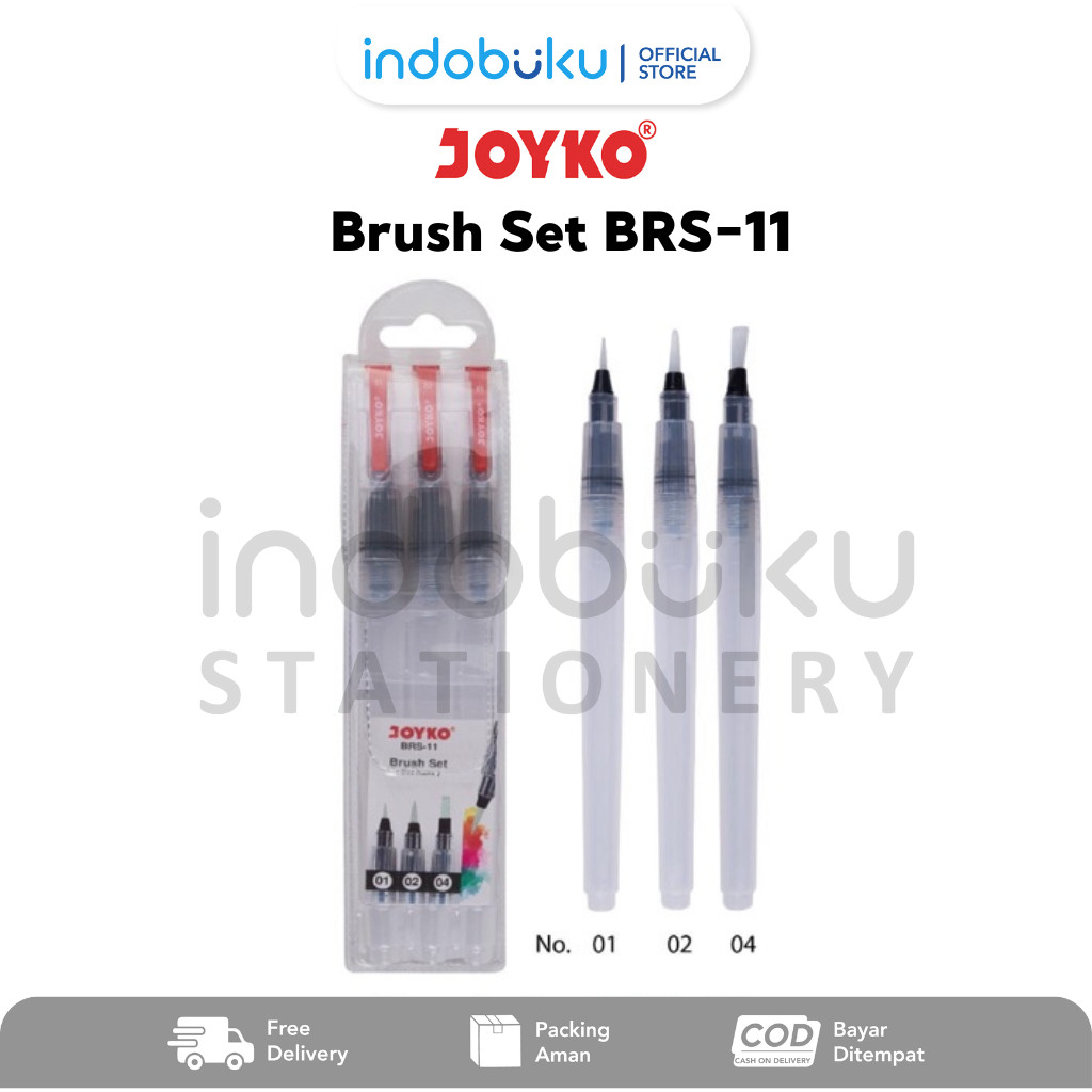 

Brush Set Joyko Set Kuas Joyko 1 Set Isi 3pcs BRS-11