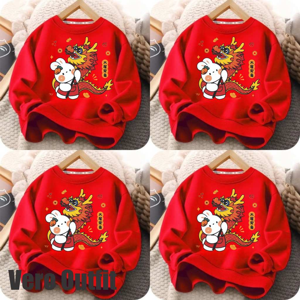 Sweater Imlek Dewasa Unisex Laki Laki Perempuan Anak Cowok Cewek Pria Wanita Kembar Couple Model Out