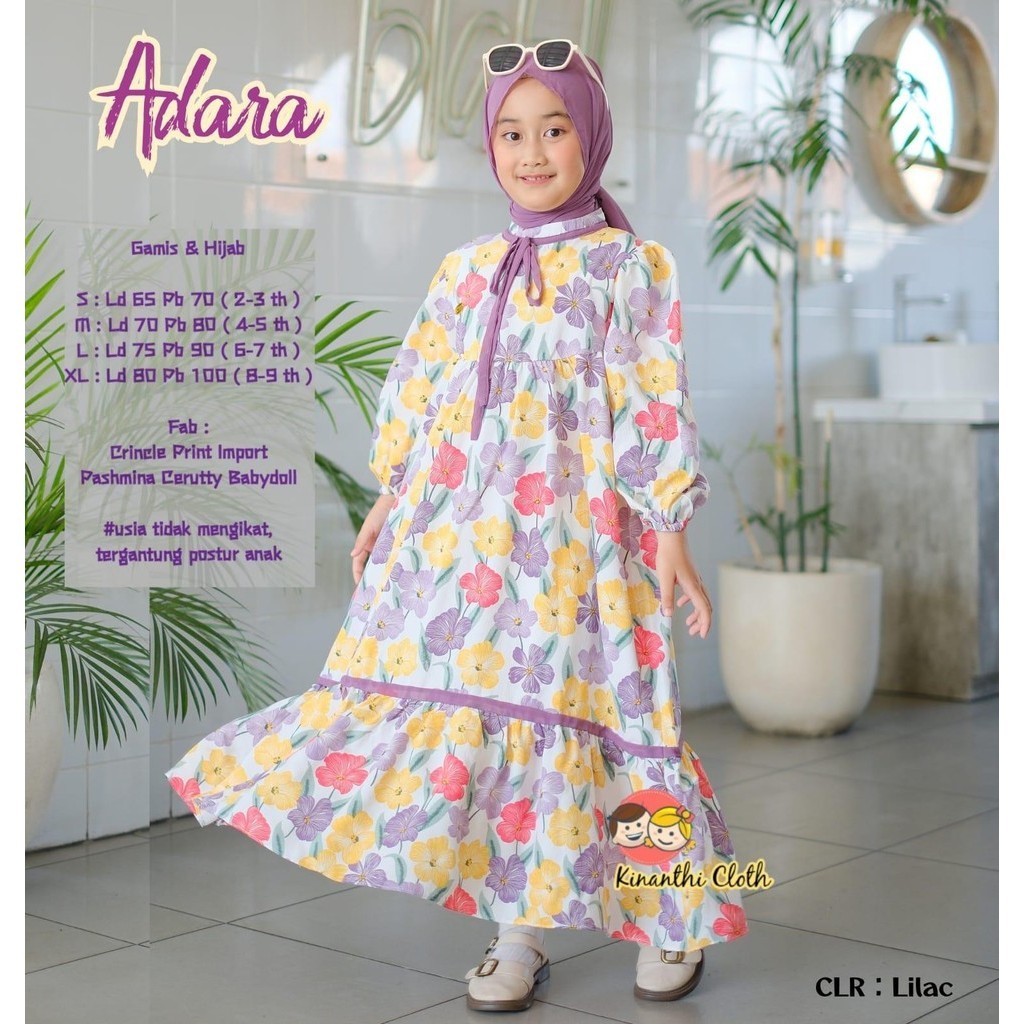 Shopakids Adara Dress Kids Gamis Anak Perempuan Terbaru Kinanti Cloth Free jilbab
