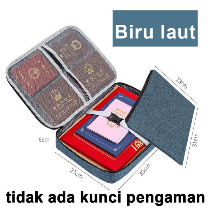 

PROMO!! -Document Storage Box Kunci Password Tas Dokumen Anti Air Password - 2buah set biru