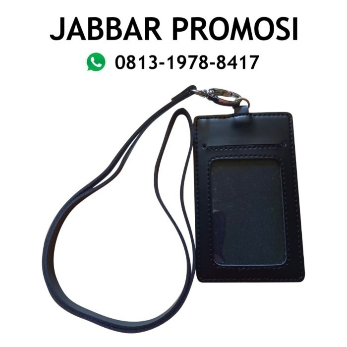 

PROMO!! -name tag id card holder tali kulit - Hitam