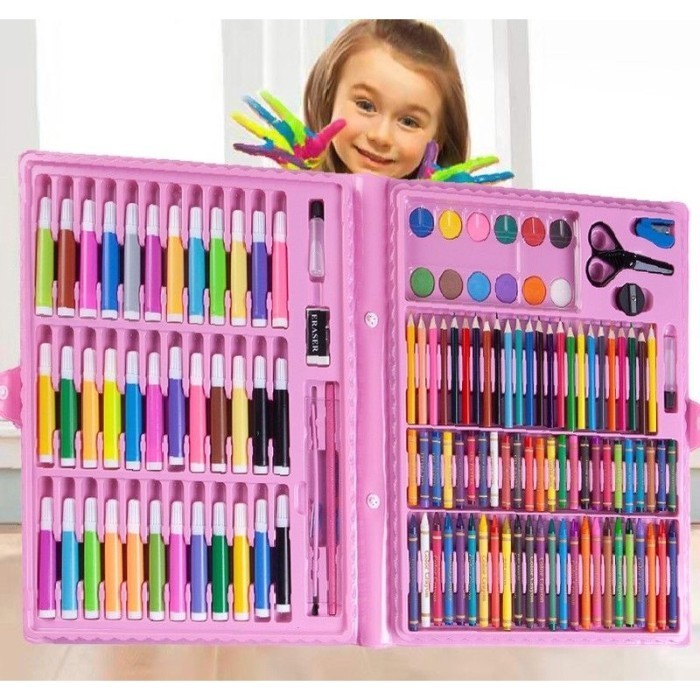 

PROMO!! -Crayon Set 208 Pcs Crayon Alat Melukis Mewarnai Set Lengkap - biru208