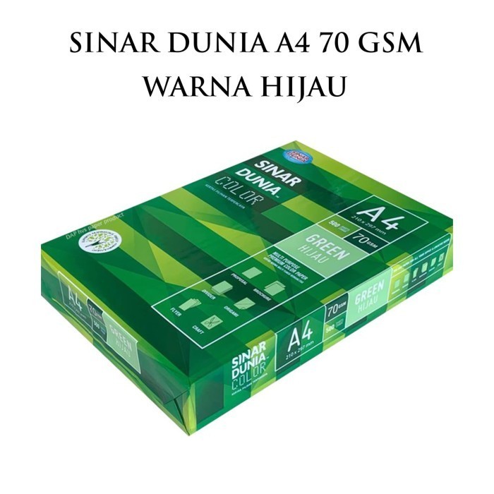 

Kertas Fotocopy HVS Warna Hijau Sinar Dunia SIDU A4 70 Gram Gsm Gr