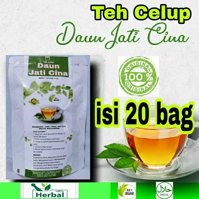 TEH DAUN JATI CINA /TEH CELUP HERBAL PELANCAR BAB