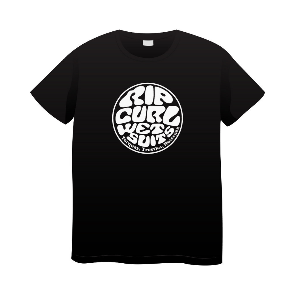 (COD) Kaos Ripcurl Wetsuit Icon Tee Dusty Rose Original T-Shirt - (Black White Navy Maroon Tee)