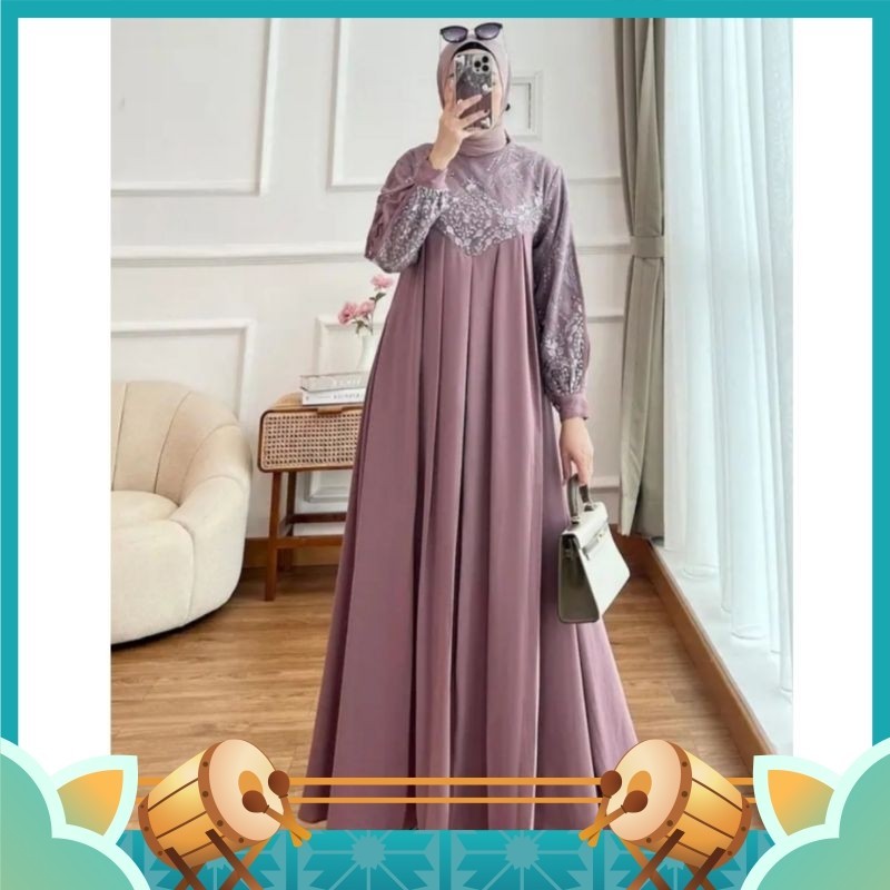 Baju Lebaran Gamis Dress Murah Cantik Premium / IRENA DRESS Crinkle Airflow Premium Terbaru Gamis Cr