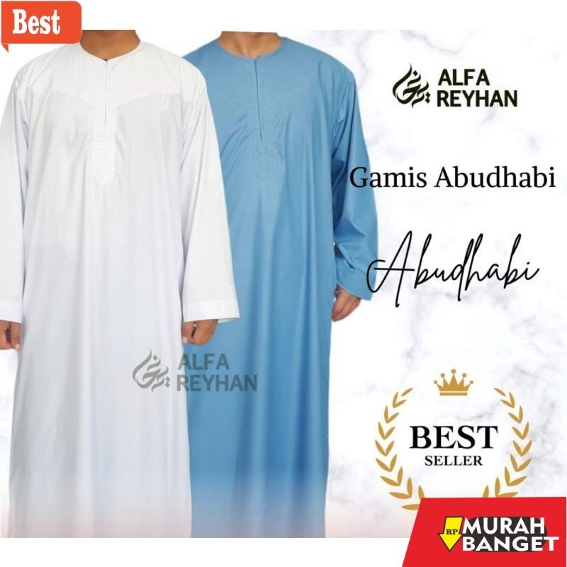 Baju timur tengah pria- Gamis Pria AbuDhabi |Gamis OMAN | Jubah Pria Abu Dhabi Alfareyhan
