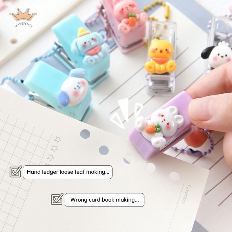 

Kartun Mini Portable Single Hole Puncher Student Loose Leaf Notebook Binder Round Hole Puncher MK