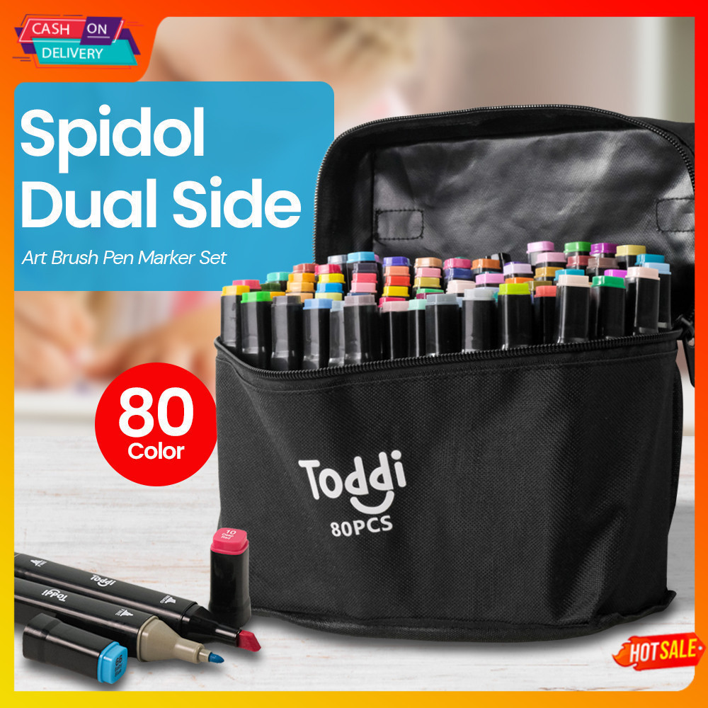 

Spidol Dua Mata Sisi Berbeda 80 Jenis Warna Pen Art Marker Dual Side Fine Art Brush Set