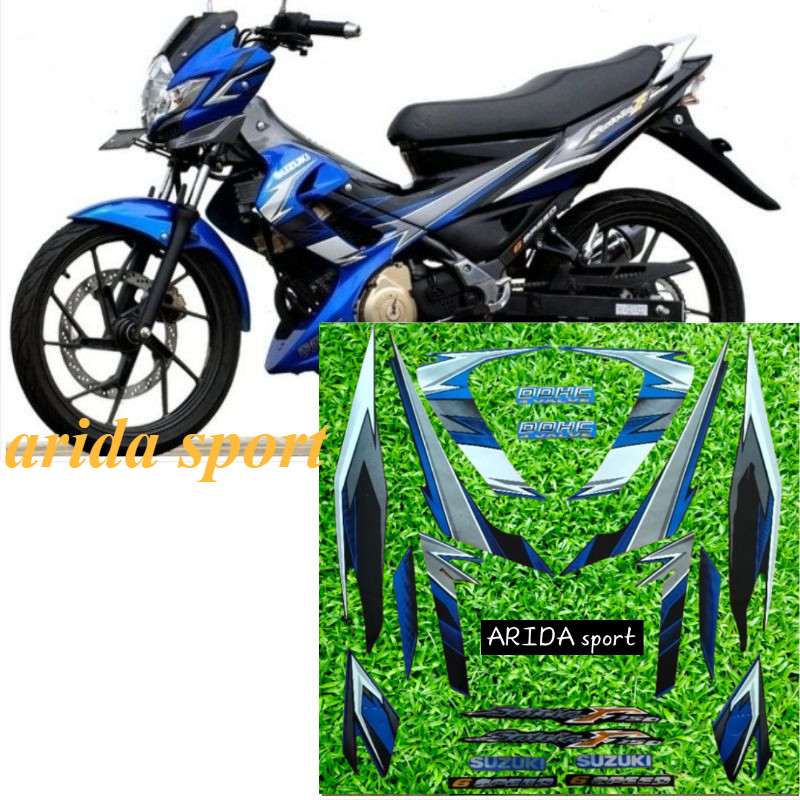 Striping stiker  Suzuki Satria F150 fu f 150 fu biru tahun 2008 2009 motif original