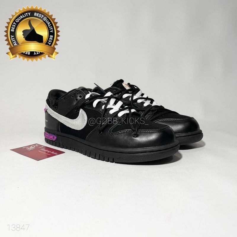 SB Dunk Low x Offwhite Off White Lot 50 of 50 The 50 Black Silver 100% ORIGINAL MATERIAL A5