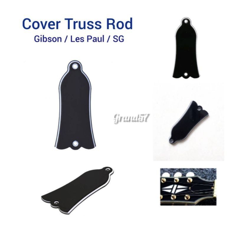 Cover truss rod gitar gibson les paul lp sg tutup truss rod plate2hole