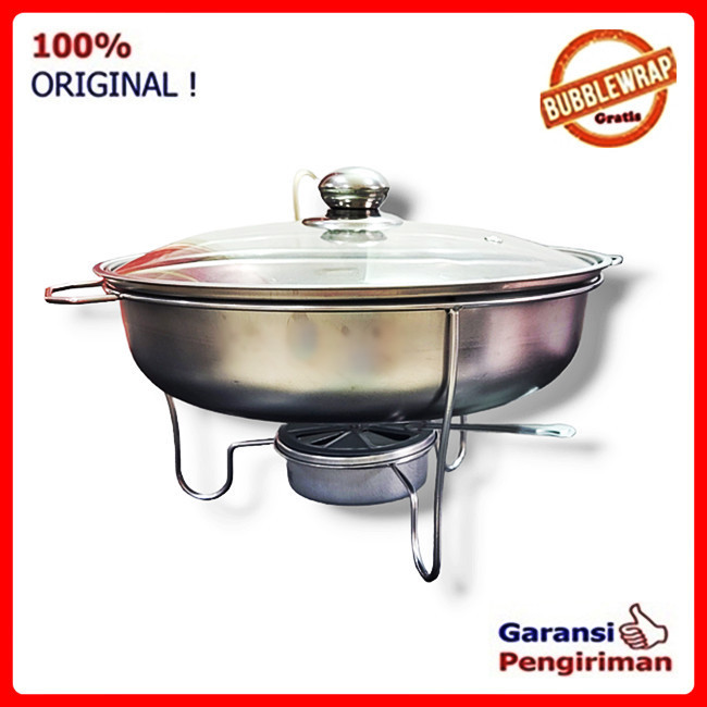 Party Set Prasmanan Stainless 4 segi 1 bulat Kualitas Tebal 1 Set 5 Pc