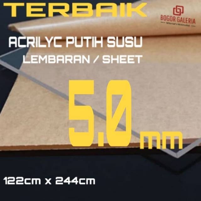 AKRILIK LEMBARAN ACRYLIC 5mm 122cm x 244cm BENING