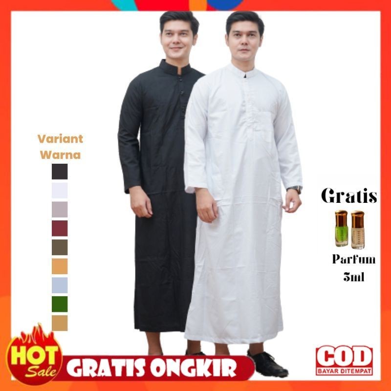 KAIN ADEM HALUS TEBAL / COD Baju Jubah Gamis Koko Pria Haramain Syirkuh Fashion Pakaian Muslim Pria 