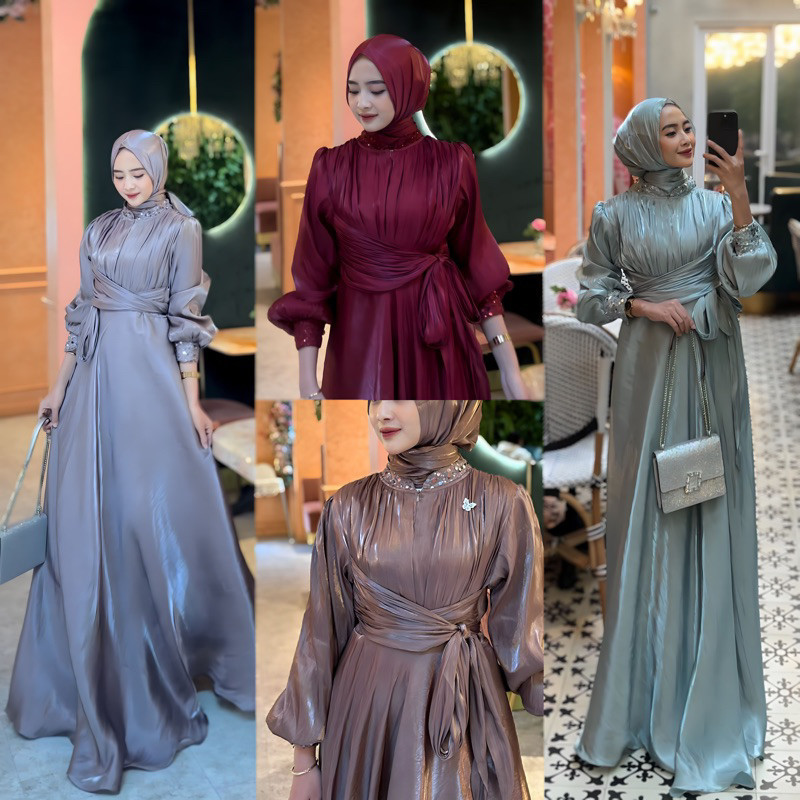 SHIMMER ARIANA QUINZY DRESS EID SERIES FREE PASHMINA