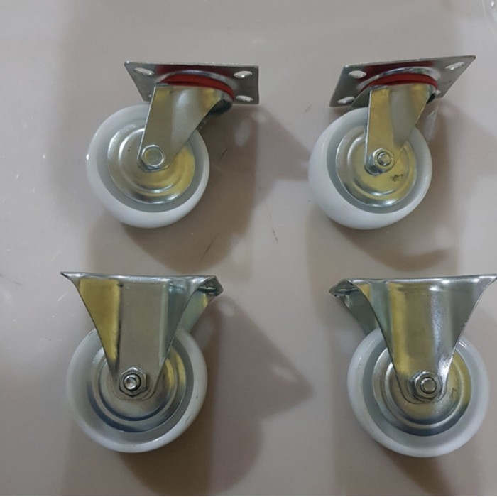 Roda nilon 4 inch hidup mati / roda etalase / roda troli