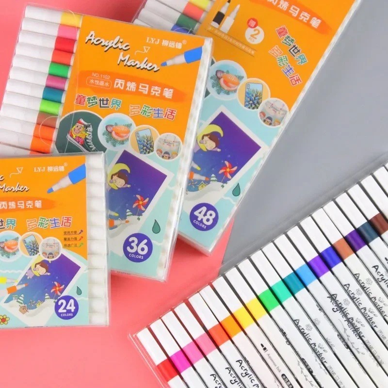 

【COD】Acrylic Marker Pen Set Spidol 24/36/48/60