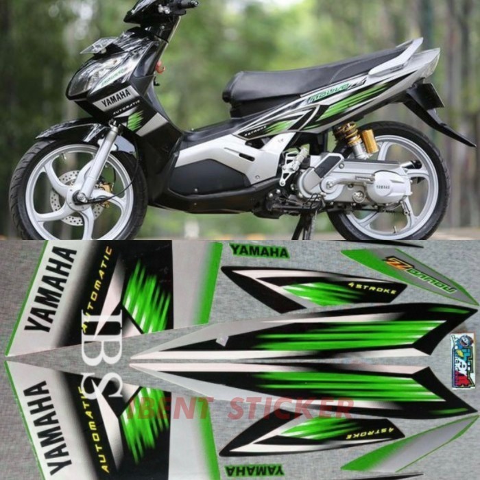 STIKER STRIPING NOUVO Z HIJAU 2005 2006 STIKER LIS YAMAHA POLET