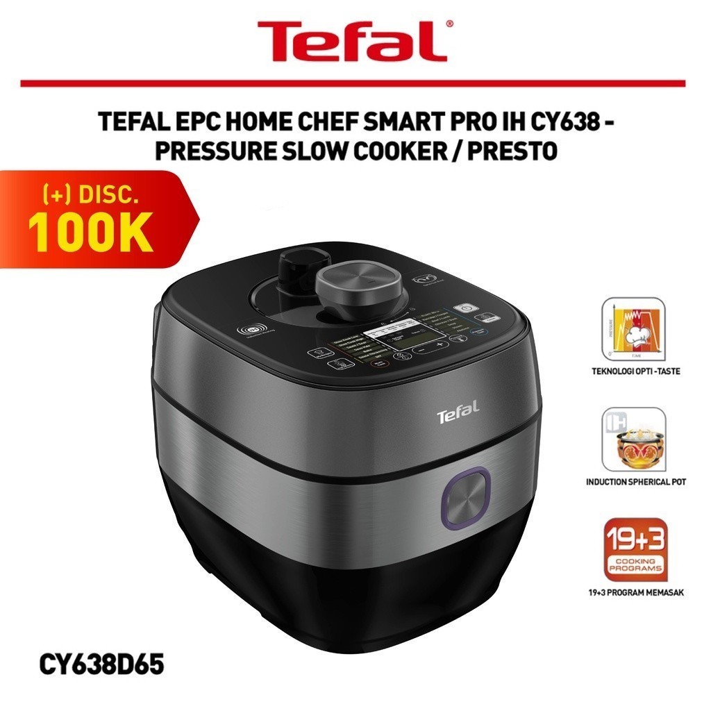 Tefal EPC Home Chef Smart Pro IH CY638 - Pressure Slow Cooker | Presto