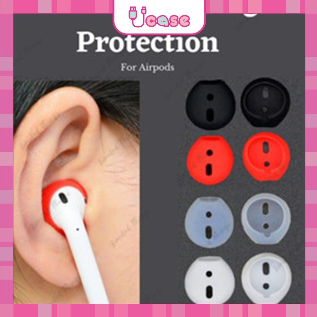 ◤Ucase_id◢ 1set isi 2pcs Silicone Antislip / Earphone Softcase Silikon Tambahan Hansfree Eartips | 1