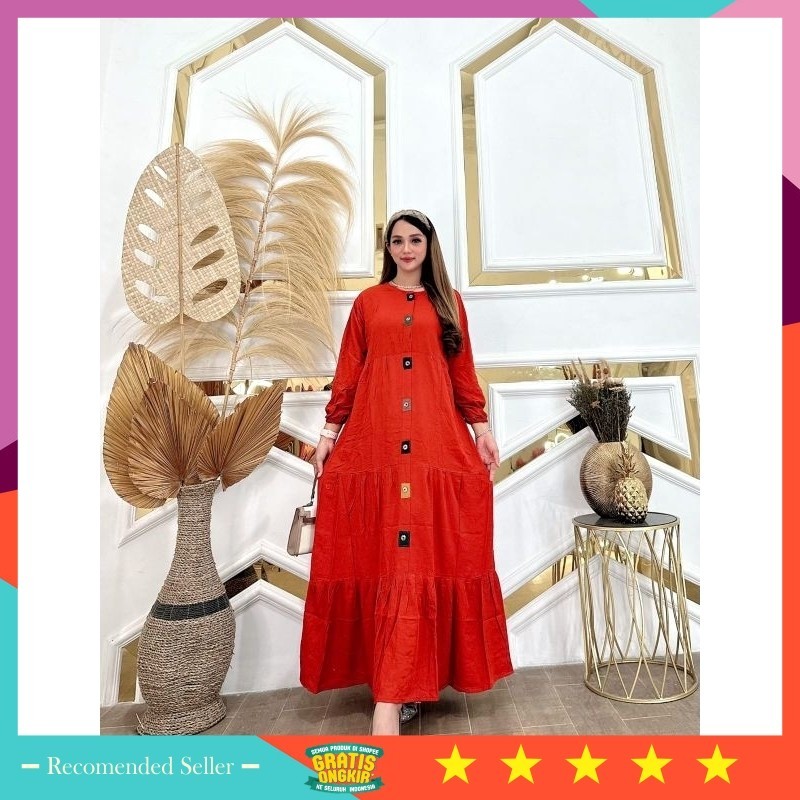 Baju Lebaran Kekinian Style Keren Murah Idul Fitri Terbaru bahan Bagus / Gamis pelangi  ld120 gamis 