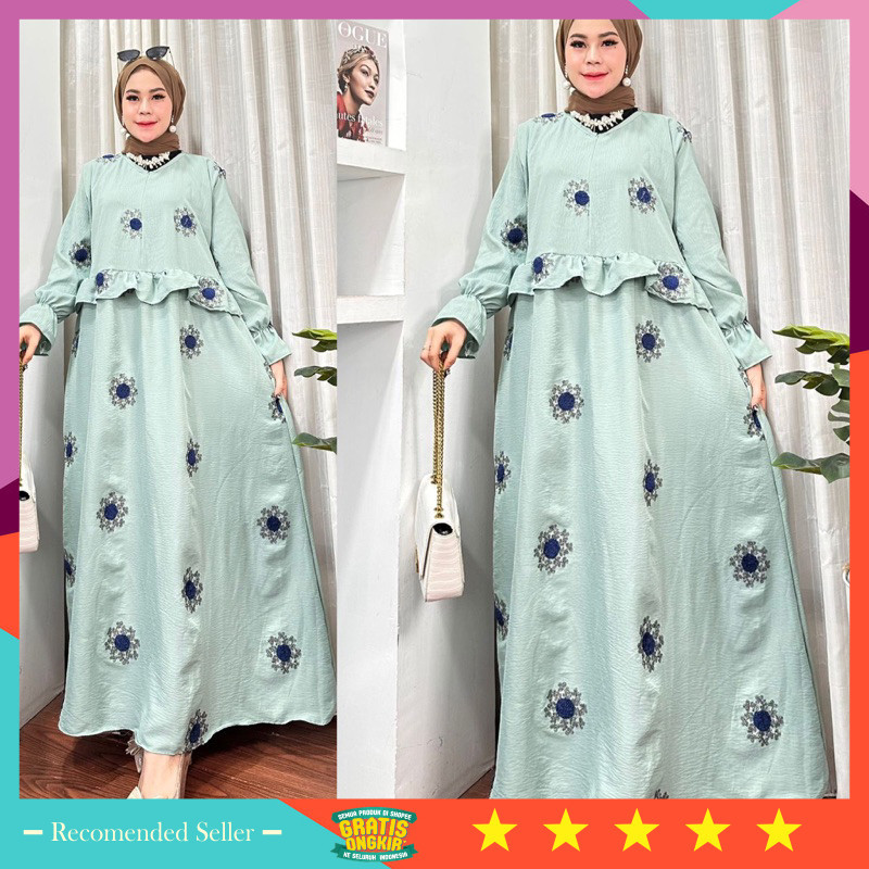 Gamis wanita lebaran Premium Model terbaru 2024 / GAMIS JUMBO BUSUI TERBARU BAHAN CRINKLE JAGUARD