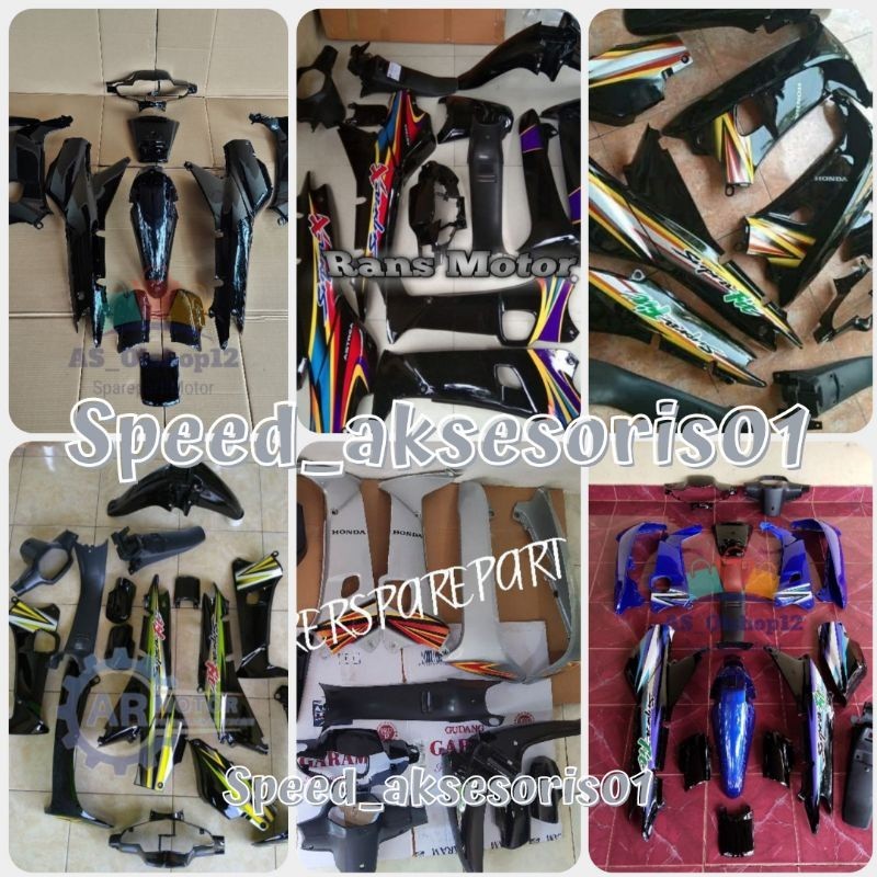 Cover bodi kasar halus honda supra X lama supra fit lama 2004 2005 hitam silver biru merah