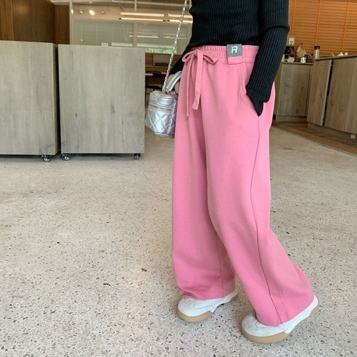 Celana Panjang Kulot Anak Perempuan Celana Panjang Kulot Anak Cewek - Pink, 130