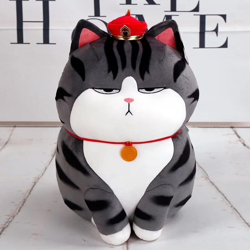 30-50cm Long Live My Emperor Cat Doll Bazaar Black Plush Toys High Quality Kawaii Anime Stuffed Pill