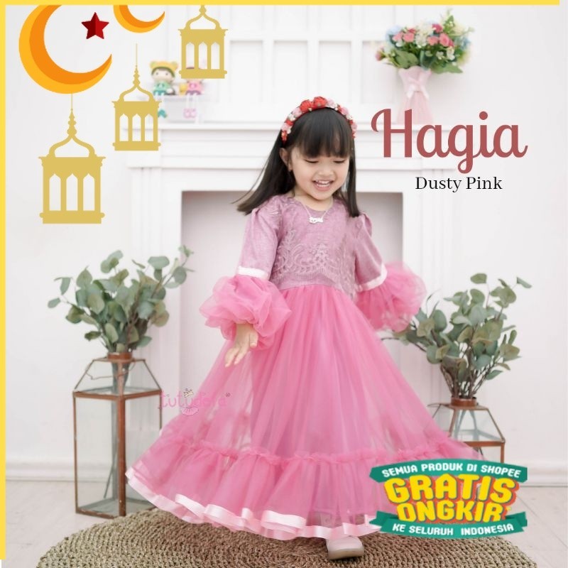 Gaun Anak Muslim / gaun pesta anak muslim / gamis anak / gamis pesta mekar / gamis anak lebaran terb