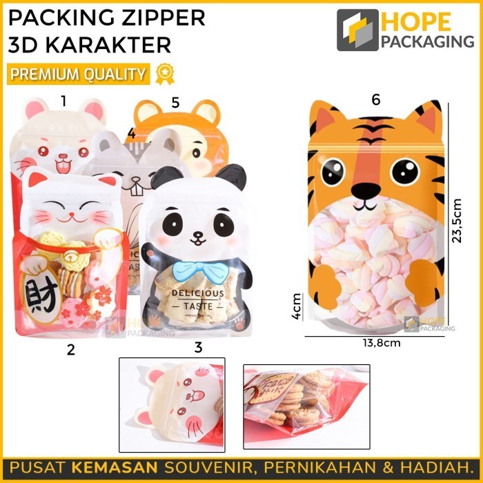 

20PCS Spesial Lebaran Ziper Pouch Cookies Kue Kantong Aksesoris Permen - panda HD