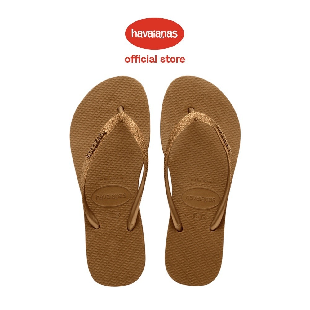 Havaianas 1856 Slim Flatform Sparkle - Brown - Sandal Wanita
