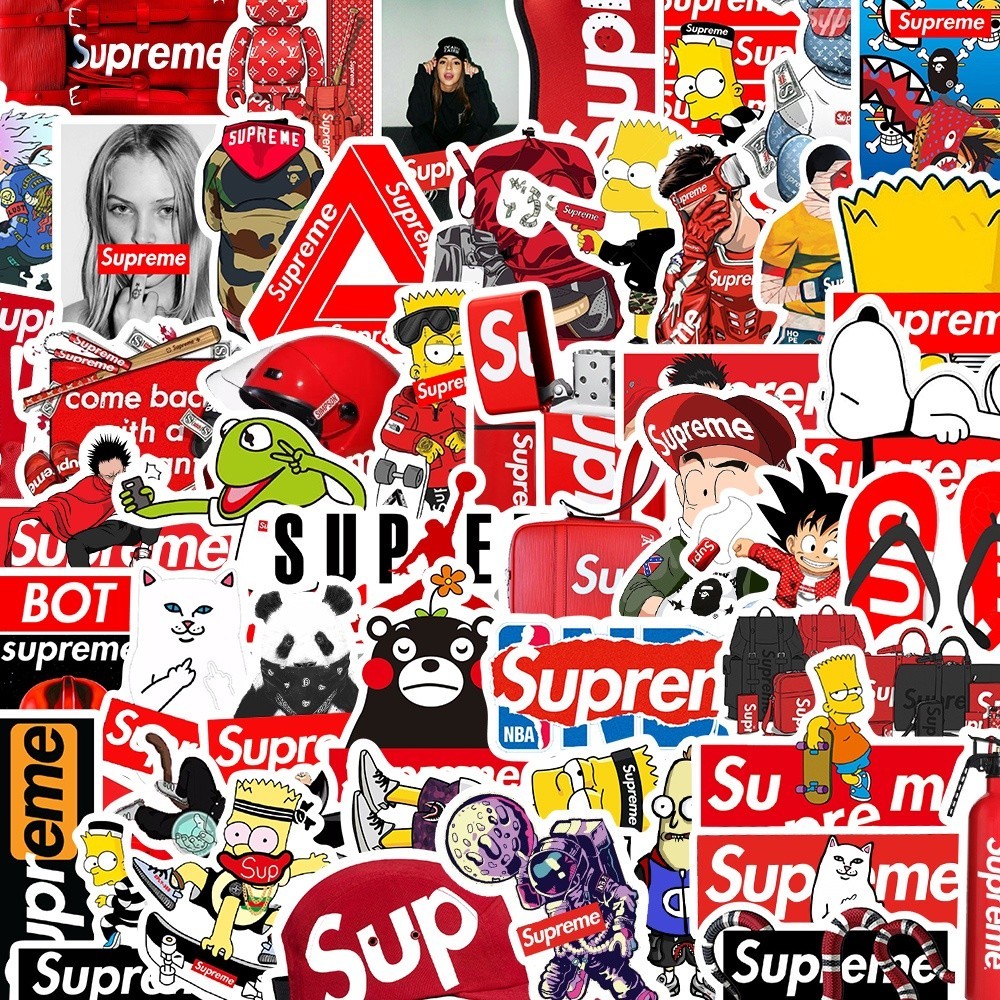 PROMO25 Pcs Stiker Desain Supreme sticker decorate laptop notebook waterproof sticker hello.nuza