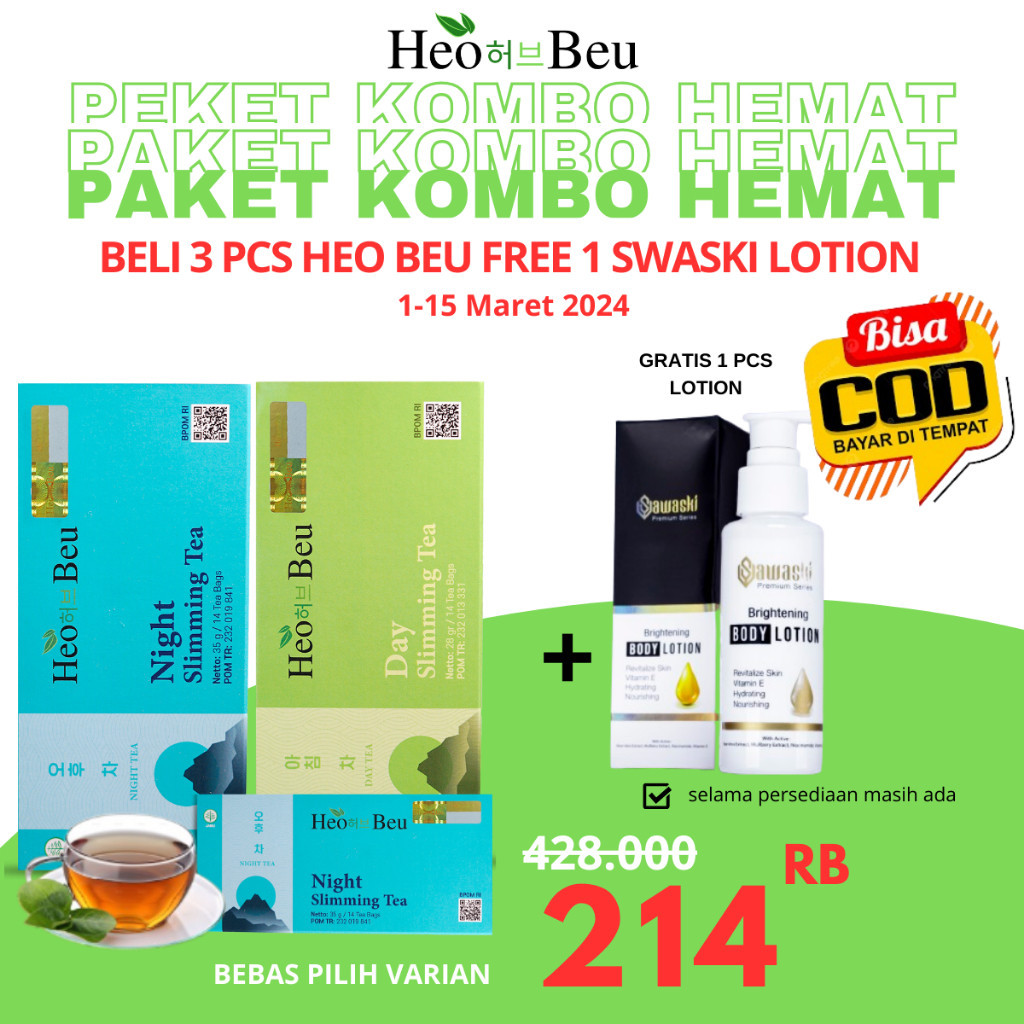 

HEO BEU SLIMMING TEA | TEH PELANGSING ASLI 100% ORIGINAL BPOM | TEH HEO BEU