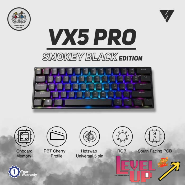 Vortex Series VX5 Pro Smokey RGB Hotswap Mechanical Gaming Keyboard