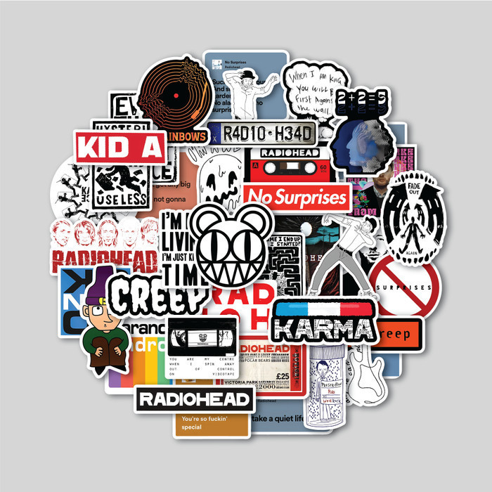 

STICKER PACK RADIOHEAD | STICKER TUMBLER | STIKER LAPTOP KOPER HELM