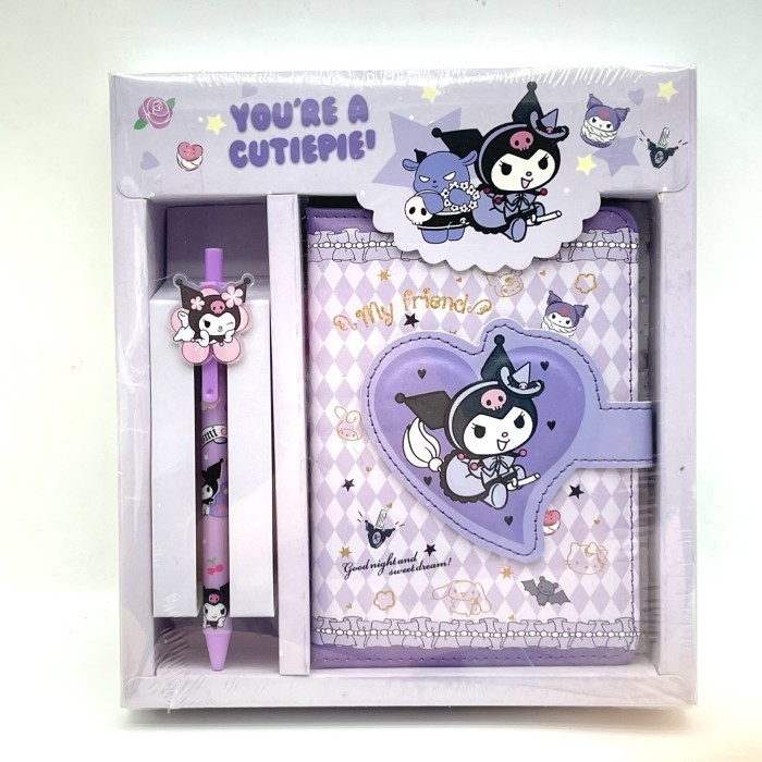

Anggit 2in1 set notebook sanrio magnet buku diary notes jurnal journal - kuromi