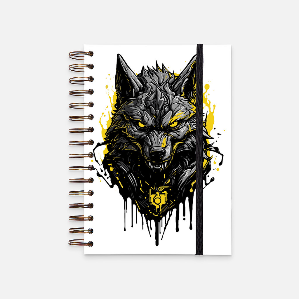 

Hard Cover Notebook Scary Wolf