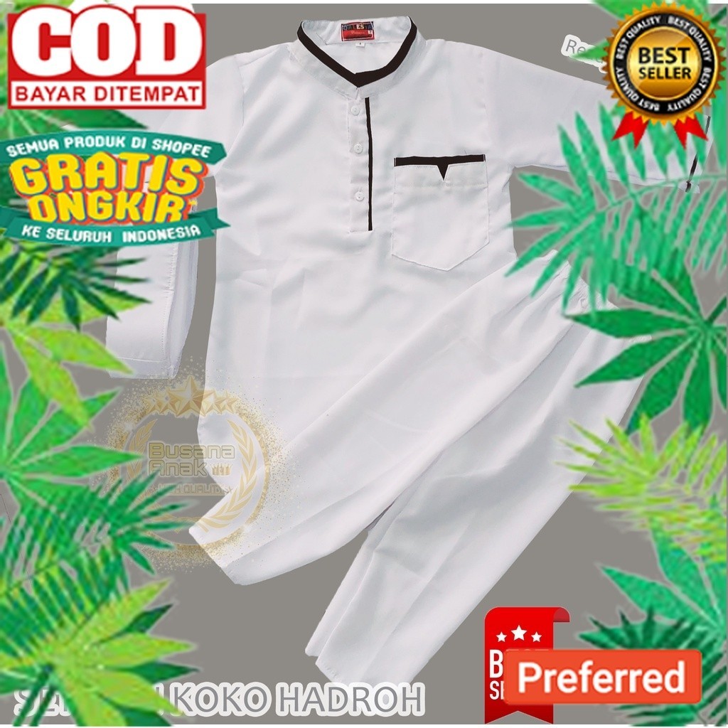 Baju koko anak laki laki baju Muslim Anak Laki - Koko Hadroh Turki Anak Cowok Terlaris 4- 12Tahun//P