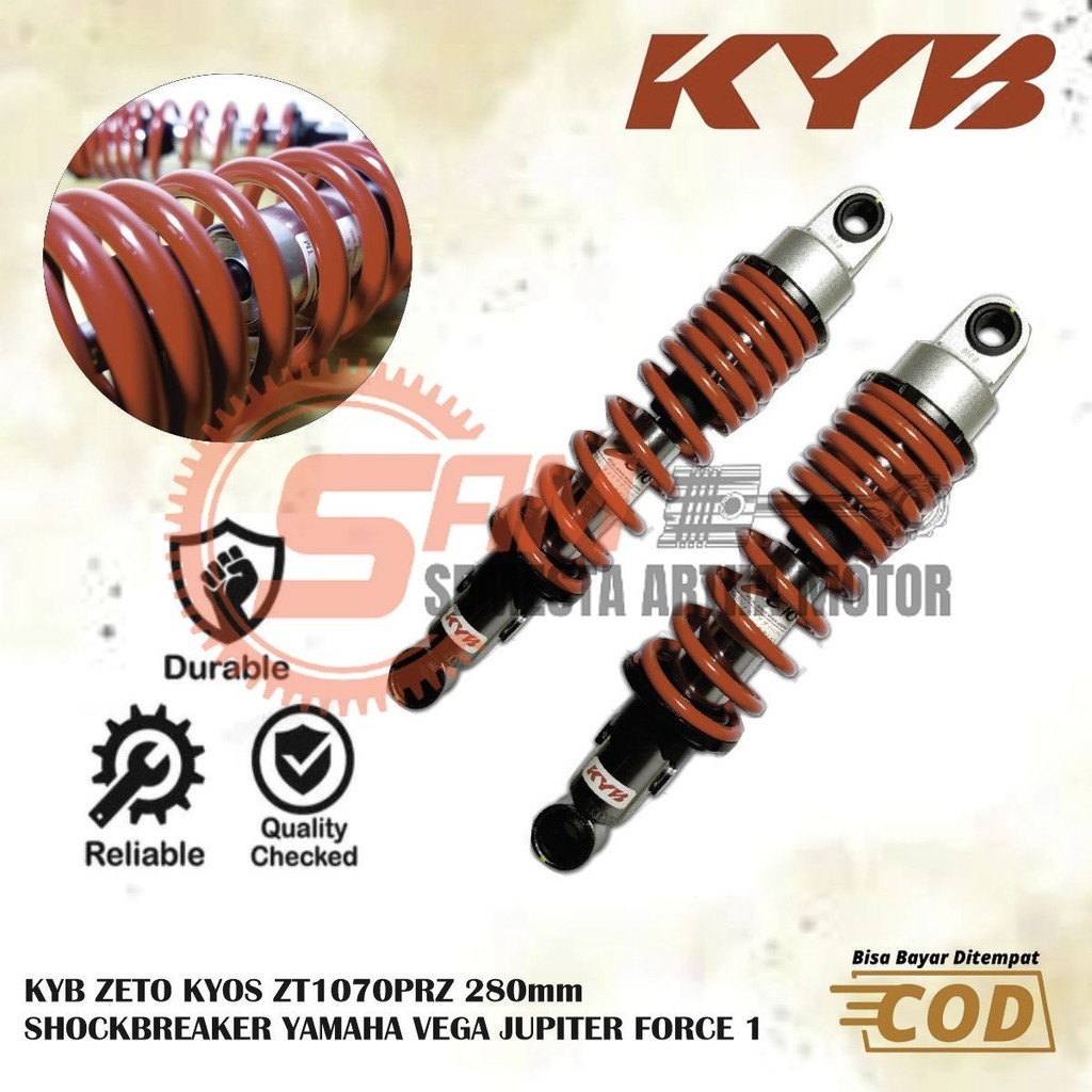 Shockbreaker KYB Zeto KYOS ZT1070PRZ 280mm Motor Bebek Jupiter Vega F1 Shock Belakang