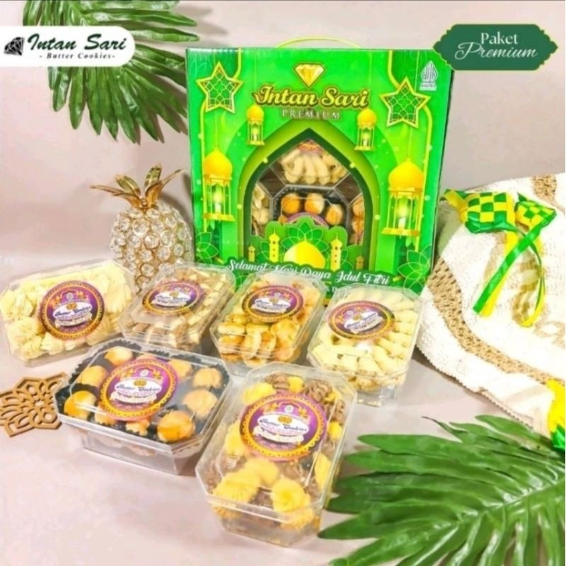 

DISKON Intan sari Premium - Paket kue lebaran isi 6 Toples - Bingkisan lebaran keluarga