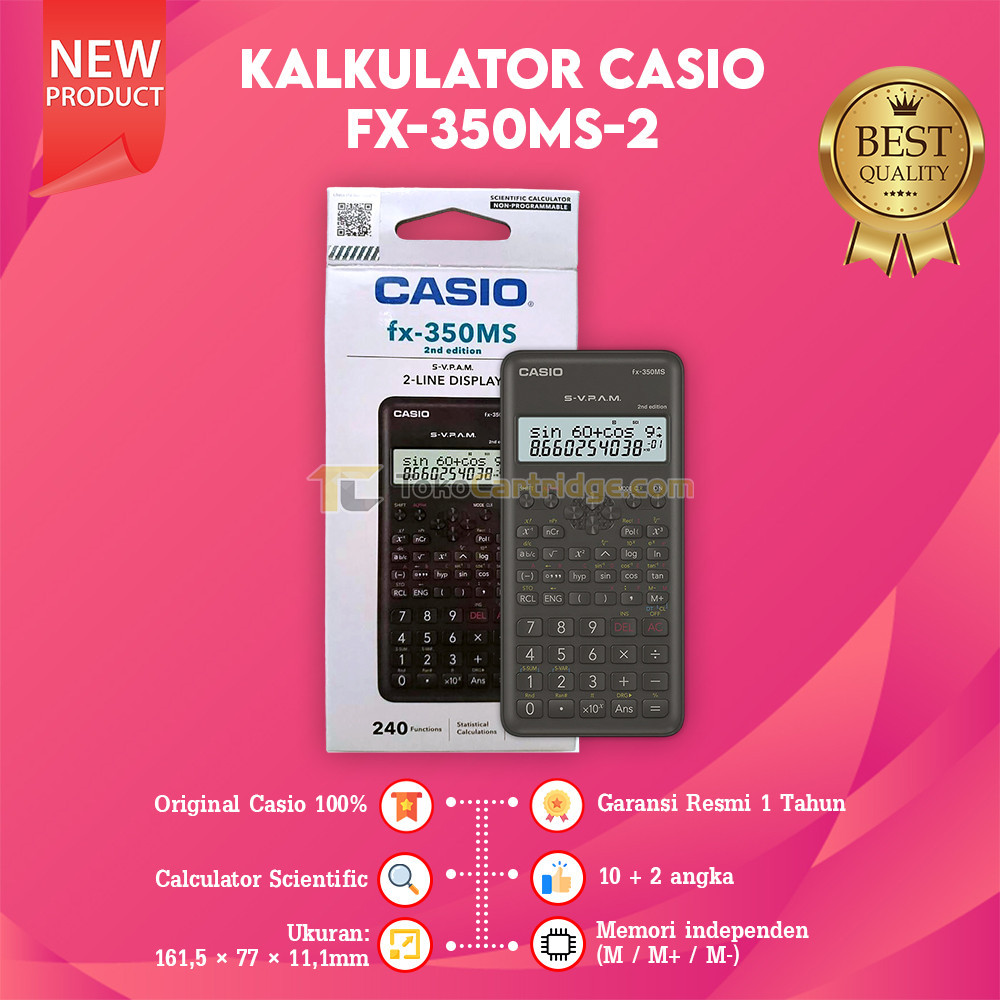 

Kalkulator Casio FX-350MS 2 Calculator Scientific Ilmiah New Original